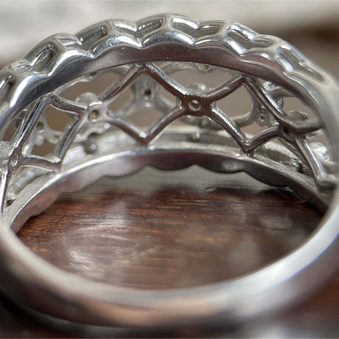 【買取店】K18WG ダイヤ 透かし 指輪 13.5号 4.2g レディースのアクセサリー(リング(指輪))の商品写真