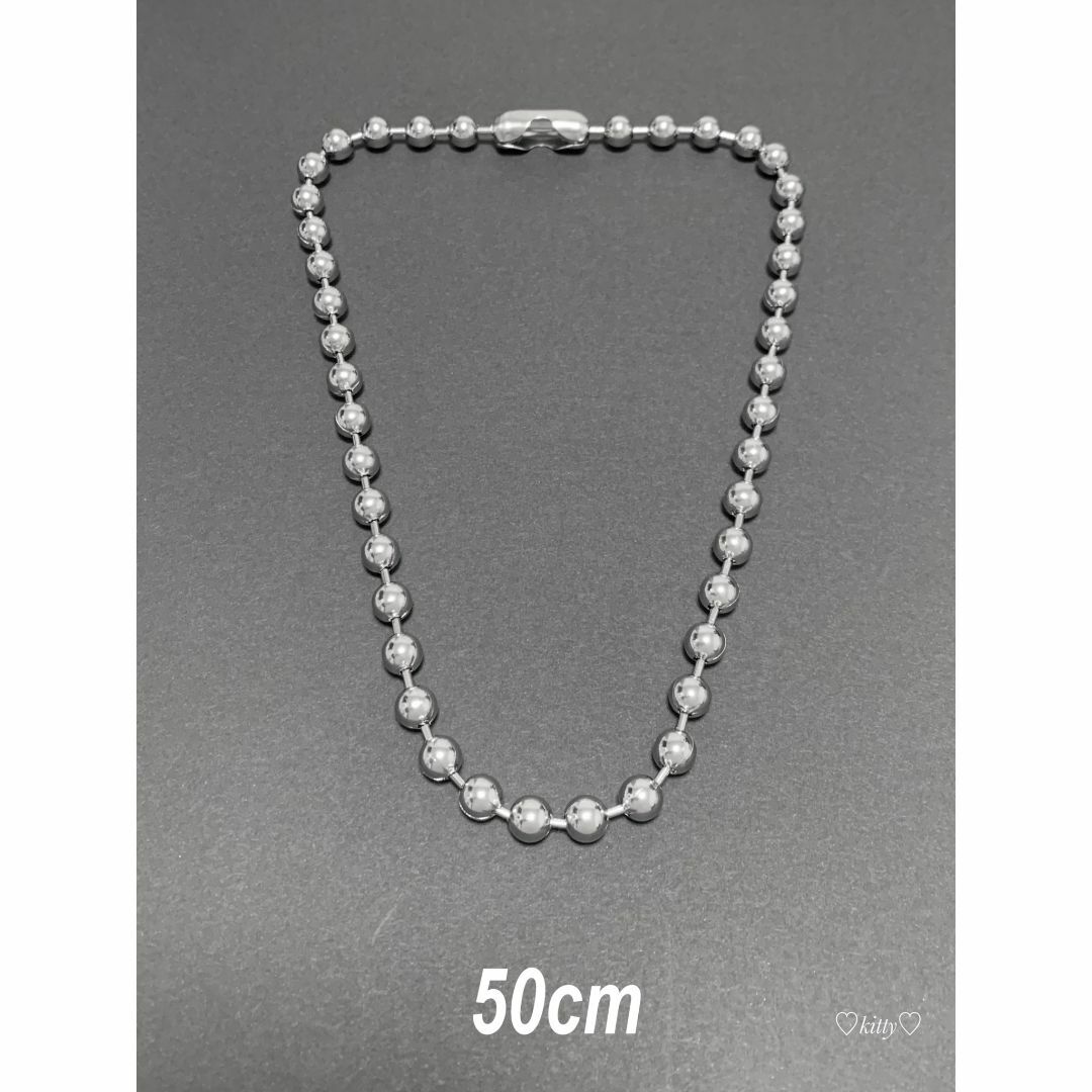 ボールチェーンネックレス 8mm 50cm 1本】ステンレス メンズのアクセサリー(ネックレス)の商品写真