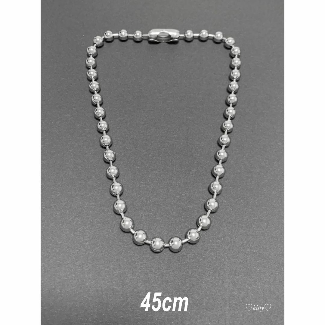 ボールチェーンネックレス 8mm 45cm 1本】ステンレス メンズのアクセサリー(ネックレス)の商品写真