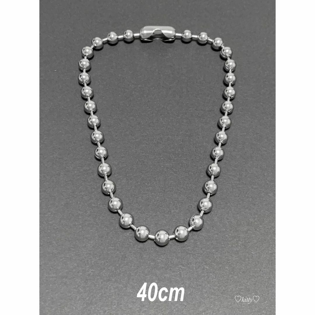 ボールチェーンネックレス 8mm 40cm 1本】ステンレス メンズのアクセサリー(ネックレス)の商品写真