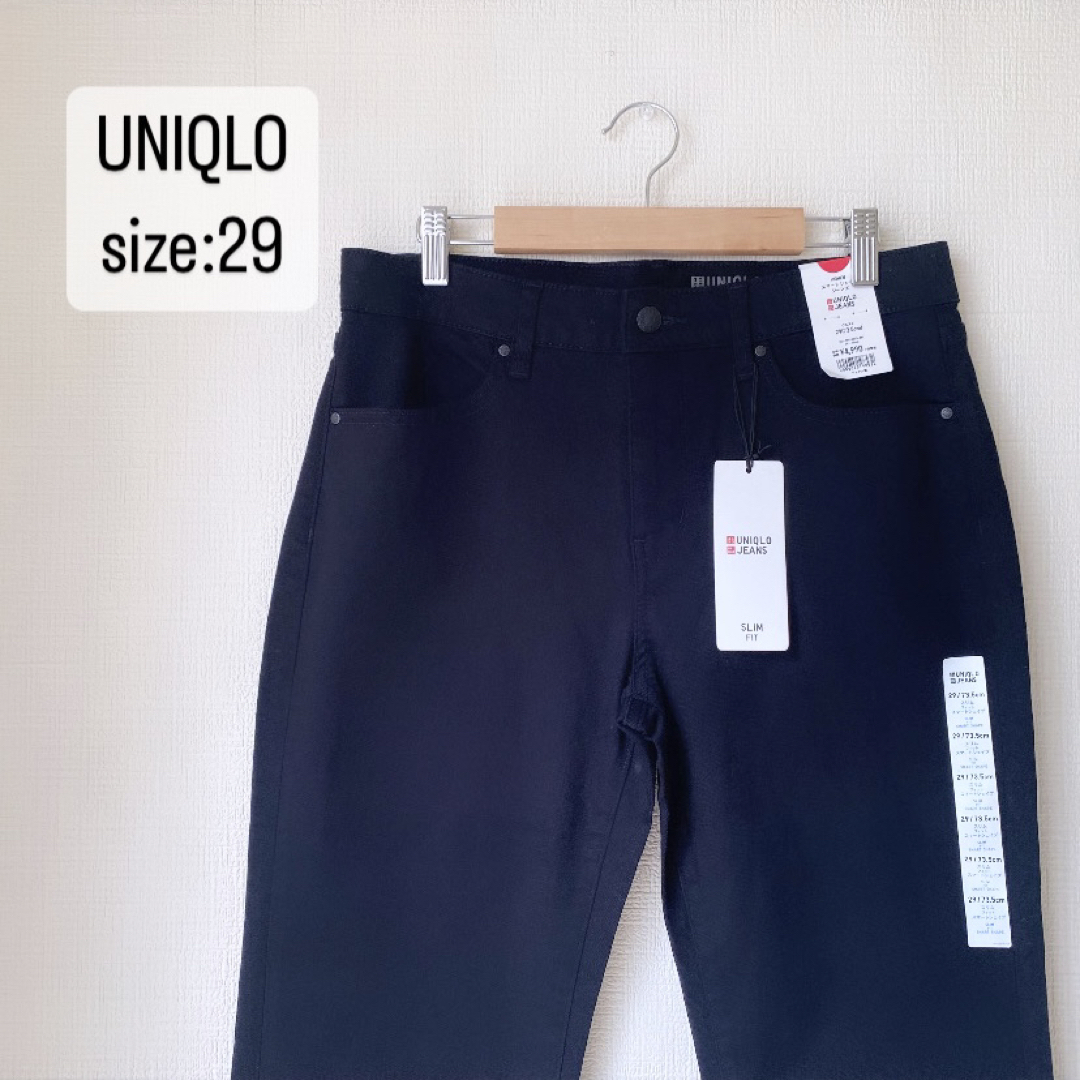 UNIQLO(ユニクロ)のUNIQLO   スリムフィットスマートシェイプジーンズ　ブラック   29 レディースのパンツ(デニム/ジーンズ)の商品写真