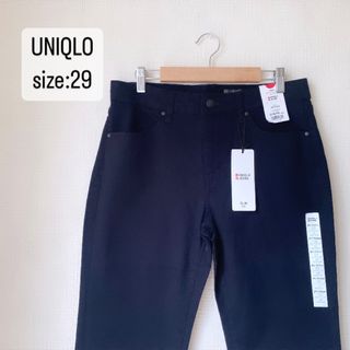 ユニクロ(UNIQLO)のUNIQLO   スリムフィットスマートシェイプジーンズ　ブラック   29(デニム/ジーンズ)