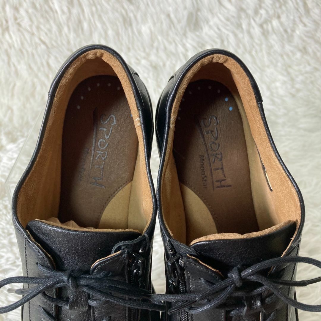 MOONSTAR (ムーンスター)の美品 ムーンスタースポルス レザー ウォーキングシューズ 24.5EEEE 日本 レディースの靴/シューズ(スニーカー)の商品写真