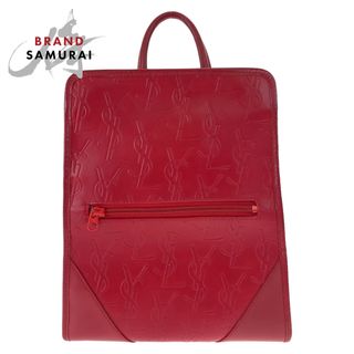 希少 美品 SAINT LAURENT サンローラン ヴィンテージ YSL レッド 赤 レザー リュック バックパック レディース 405691 【中古】