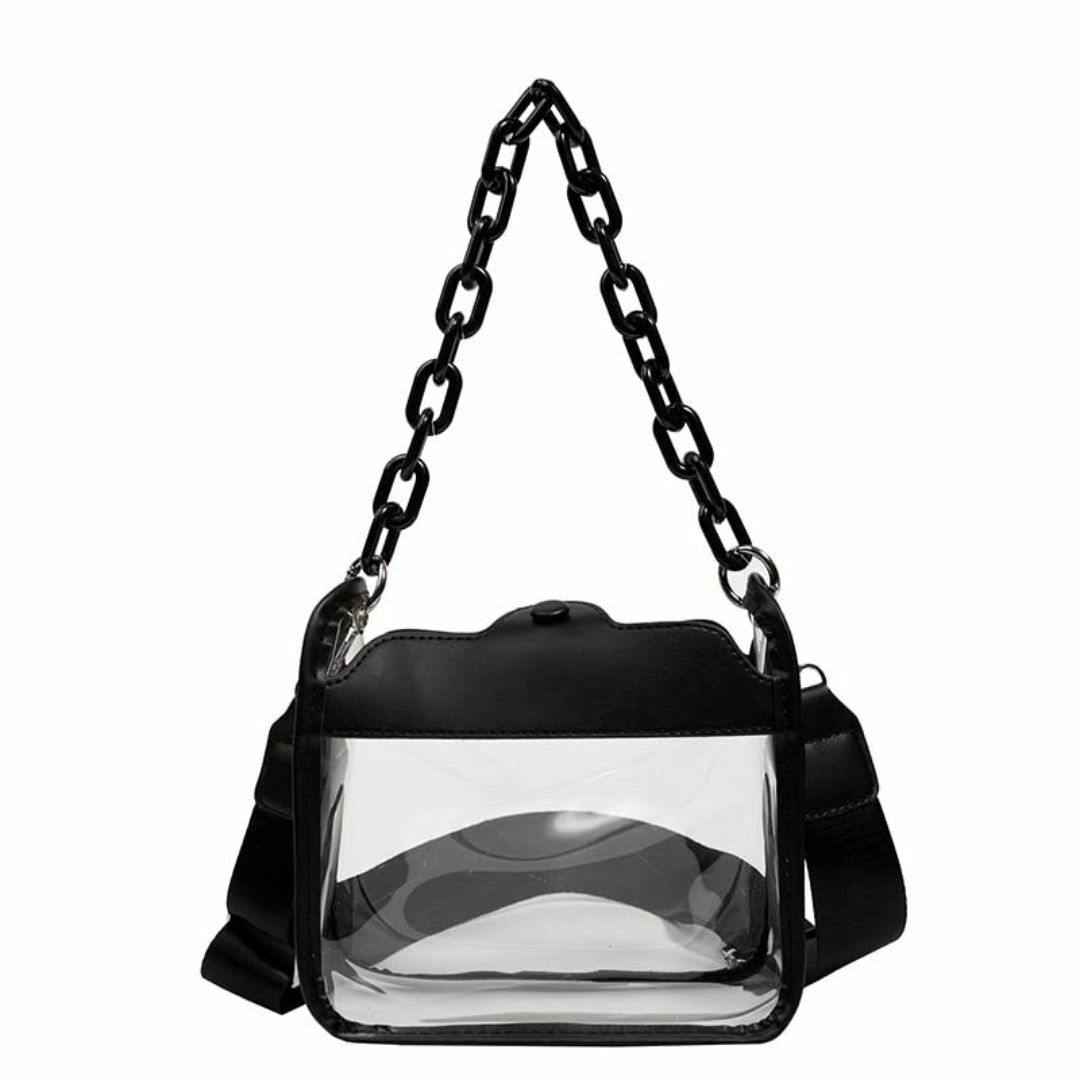 【色: ブラック】[HARGIO] クリアバッグ クリアショルダー ショルダーバ レディースのバッグ(その他)の商品写真