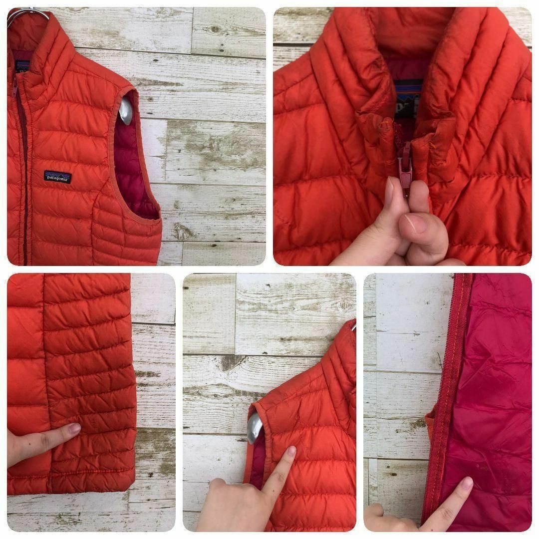 patagonia(パタゴニア)の【k5520】USA古着パタゴニアパッチロゴダウンセーターベストジャケットテック レディースのトップス(ベスト/ジレ)の商品写真