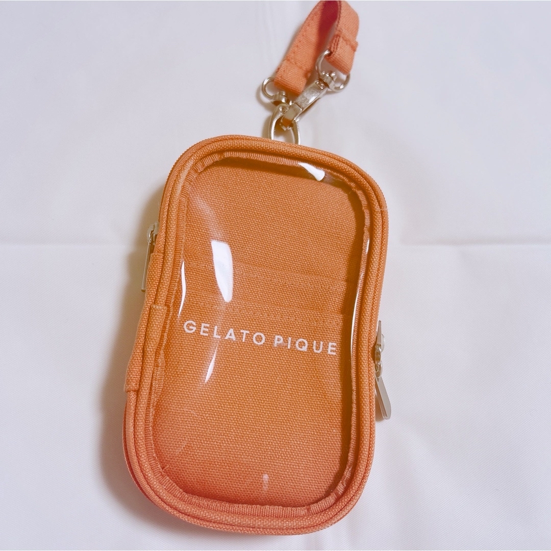 gelato pique(ジェラートピケ)のジェラートピケ　ジェラピケ　キャリーポーチ　オレンジ　コーラル レディースのファッション小物(ポーチ)の商品写真