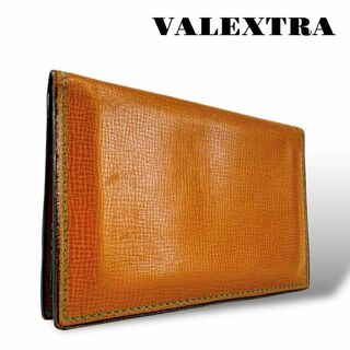 ヴァレクストラ(Valextra)の良品 VALEXTRA カードケース 名刺入れ パスケース V字カット 2つ折り(その他)