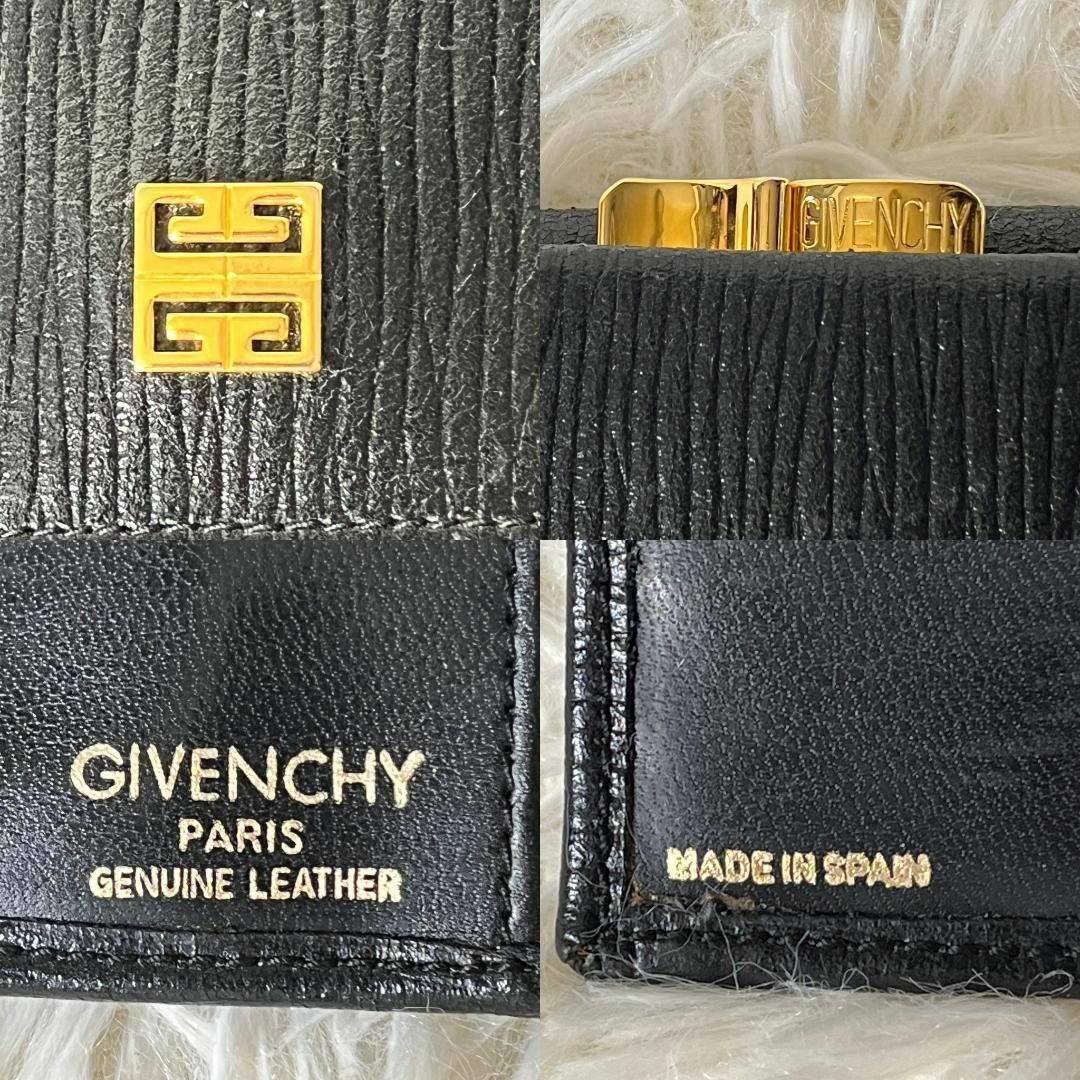 GIVENCHY(ジバンシィ)の㊱GIVENCHY ジバンシィ 3つ折り がま口 財布 レザー 黒 コンパクト レディースのファッション小物(財布)の商品写真