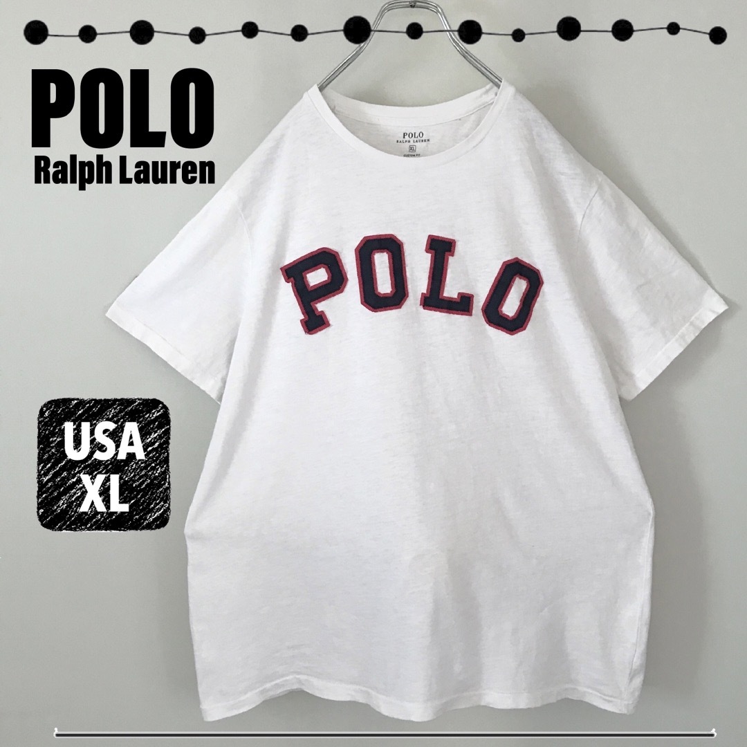 POLO RALPH LAUREN(ポロラルフローレン)のラルフローレン★POLO アーチロゴワッペン★クルーネックTシャツ★USA XL メンズのトップス(Tシャツ/カットソー(半袖/袖なし))の商品写真
