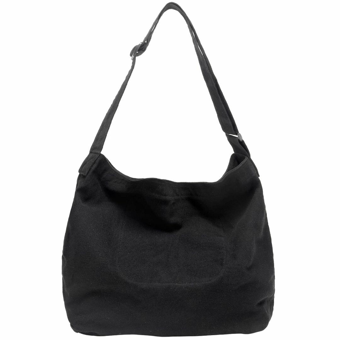 【色: ブラック】[LeafIn] トートバッグ キャンバス 大容量 a4 メン レディースのバッグ(その他)の商品写真