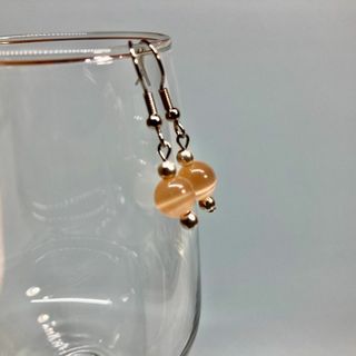 ピアス　キャッツアイピアス(オレンジ)  パワーストーンピアス S (ピアス)