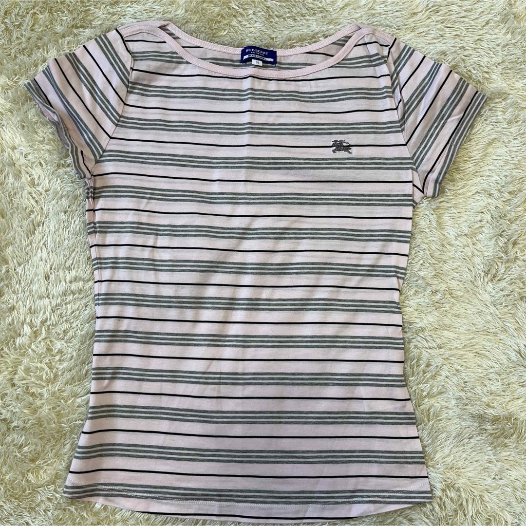 BURBERRY BLUE LABEL(バーバリーブルーレーベル)のBURBERRY バーバリーブルーレーベル　ストライプＴシャツ　38 レディースのトップス(Tシャツ(半袖/袖なし))の商品写真