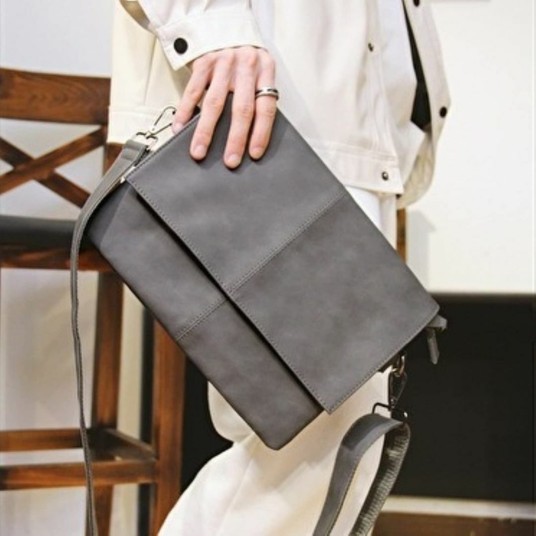 [マイミオ] ショルダーバッグ メンズ サコッシュ グレー マット 小さい鞄 自 メンズのバッグ(その他)の商品写真