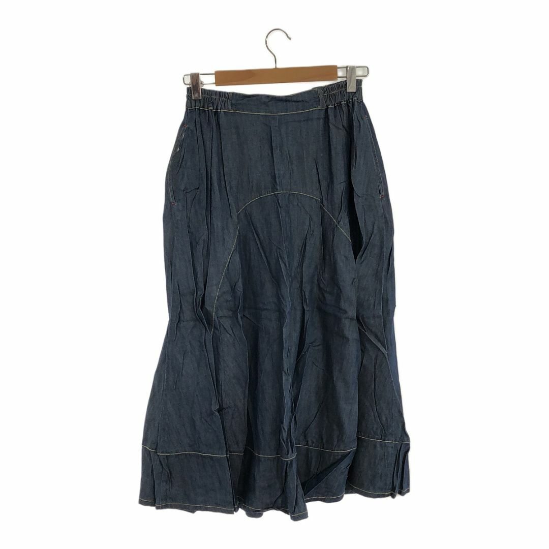 ADPOSION(アドポーション)のPOTION N゜(18) ポーション スカート フレア デニム調 ウエストゴム レディースのスカート(ロングスカート)の商品写真