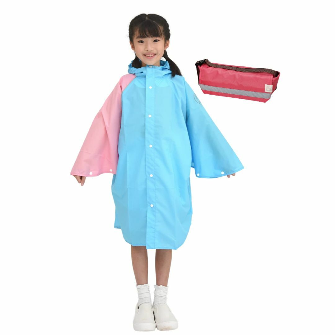 【色: 水色ピンク×ピンク】[Kapapa iRoa] レインコート 子供用 キ キッズ/ベビー/マタニティのベビー服(~85cm)(その他)の商品写真