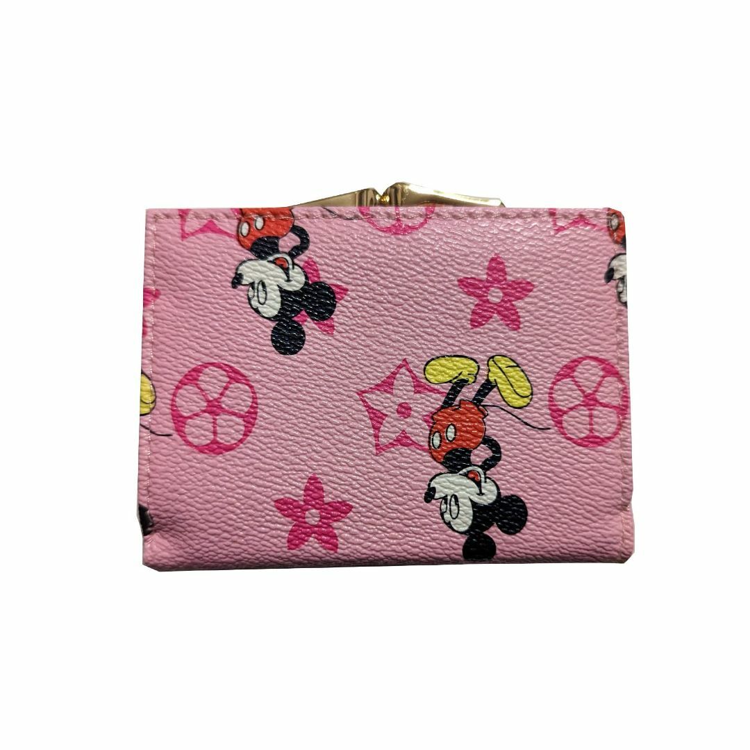 【色: ピンク】ガマ口小銭入れが可愛い！キャラクターデザインの二つ折り財布 (ピ レディースのバッグ(その他)の商品写真