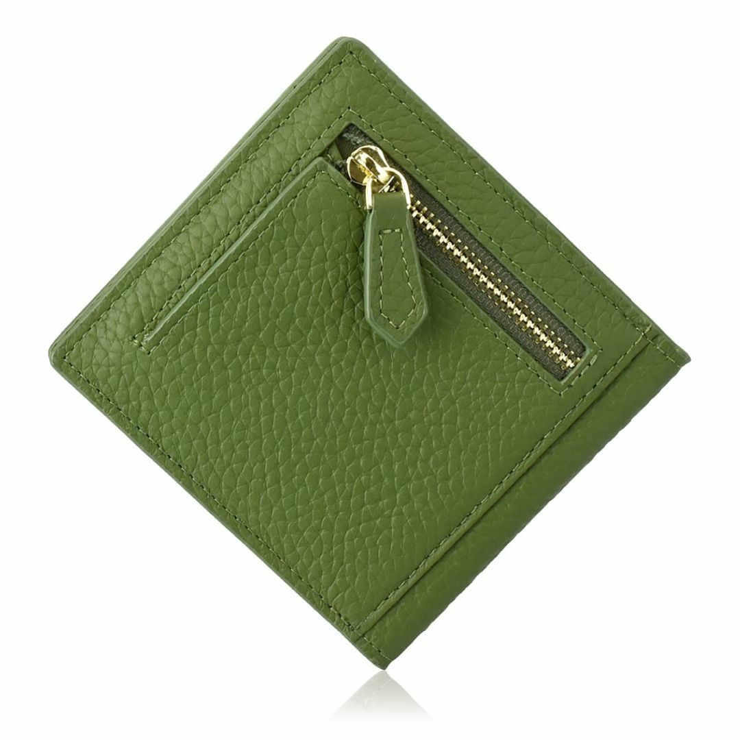 【色: グリーン】Wayve(ウェイブ) 二つ折り ミニ財布 レディース 本革  レディースのバッグ(その他)の商品写真