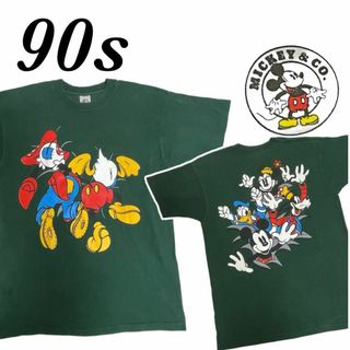 ディズニー(Disney)の【超美品】ミッキー＆コー ディズニー Tシャツ ブチ抜きミッキーTシャツ ＸＬ(Tシャツ/カットソー(半袖/袖なし))