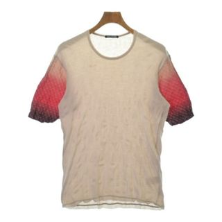 イッセイミヤケ(ISSEY MIYAKE)のISSEY MIYAKE Tシャツ・カットソー 2(M位) ベージュ系x赤系 【古着】【中古】(Tシャツ/カットソー(半袖/袖なし))