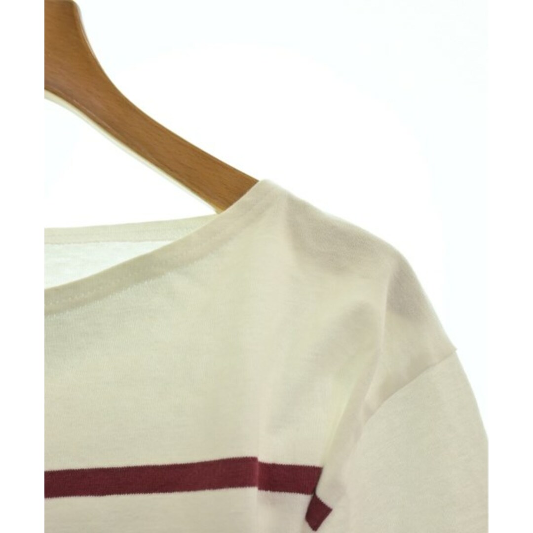 Le Minor(ルミノア)のLe minor Tシャツ・カットソー 1(S位) 白xエンジ(ボーダー) 【古着】【中古】 レディースのトップス(カットソー(半袖/袖なし))の商品写真