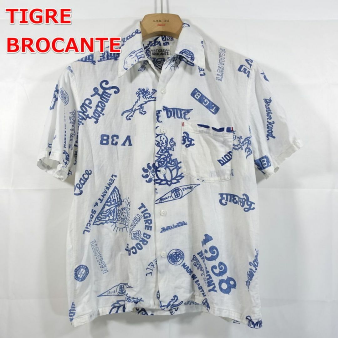 TIGRE BROCANTE(ティグルブロカンテ)の【良品】ティグルブロカンテ　ロゴプリントシャツ　Tigre Brocante メンズのトップス(シャツ)の商品写真