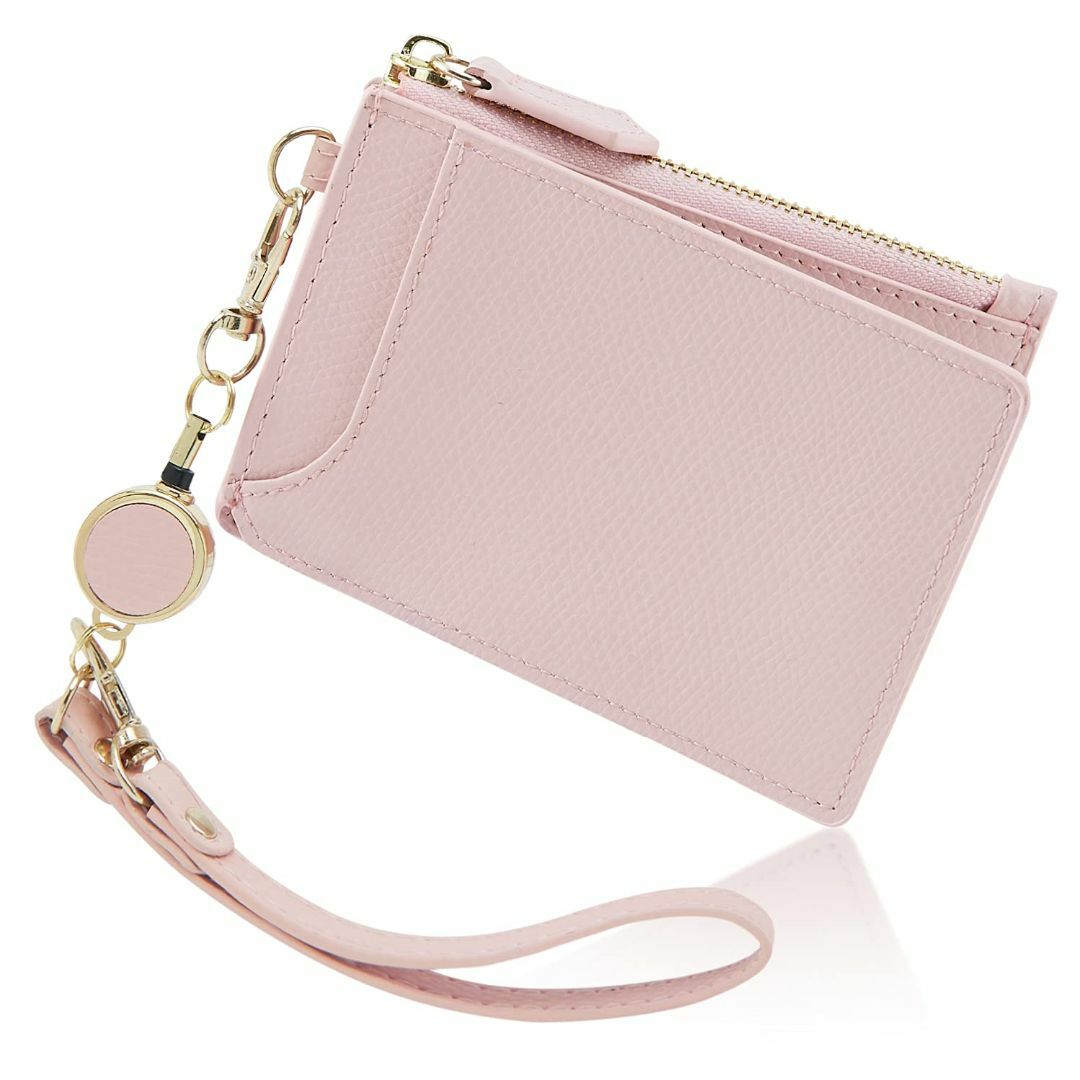【色: 【パスケース＆リール】ピンク】[GRAV] パスケース 定期入れ リール レディースのバッグ(その他)の商品写真