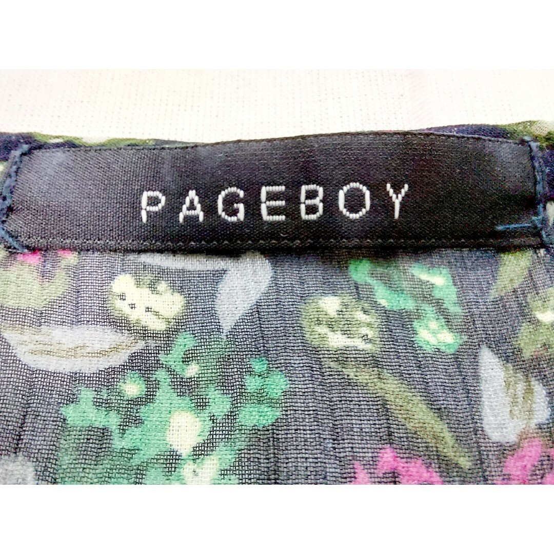 PAGEBOY(ページボーイ)のページボーイ　前ボタン　Vネット　シフォンワンピース　透け感　(M) レディースのワンピース(ひざ丈ワンピース)の商品写真