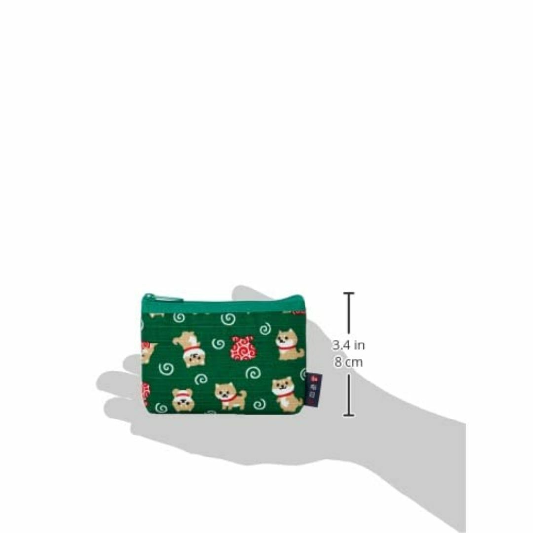 【色: グリーン】前田染工 和布日和 豆柴のおつかい ファスナー付 カードケース レディースのバッグ(その他)の商品写真