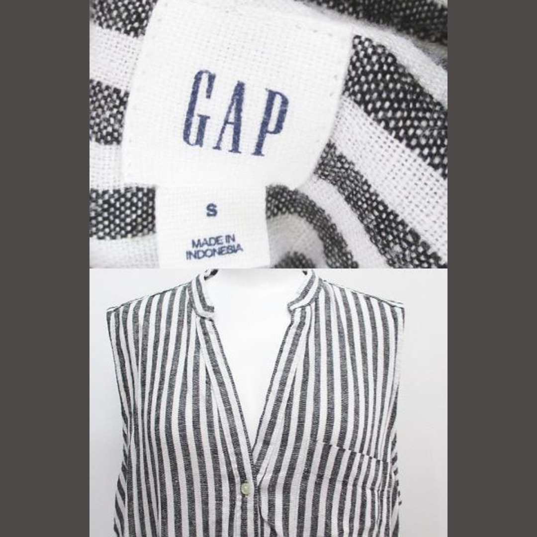 GAP(ギャップ)のギャップ GAP ワンピース 膝丈 ストライプ ベルト ノースリーブ シャツ S レディースのワンピース(ひざ丈ワンピース)の商品写真