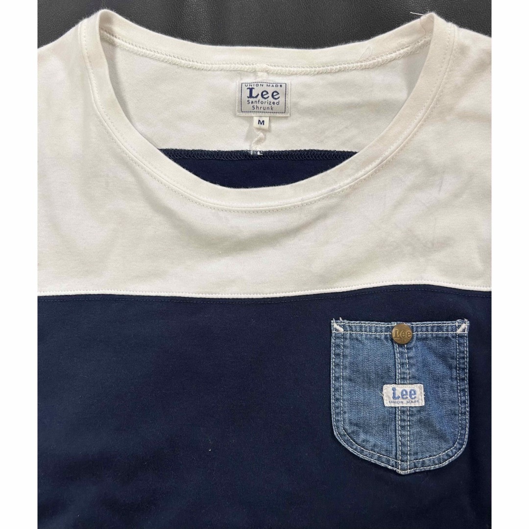 Lee(リー)のLee UNION MADEメンズ 別注デニムポケットロンT ネイビー/ホワイト メンズのトップス(Tシャツ/カットソー(七分/長袖))の商品写真