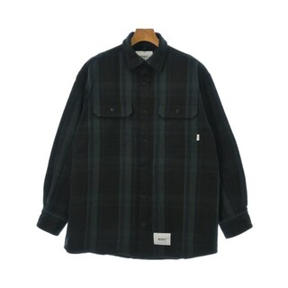 WTAPS カジュアルシャツ 02(M位) 緑x黒x紺(チェック) 【古着】【中古】(シャツ)