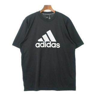 アディダス(adidas)のadidas アディダス Tシャツ・カットソー XO(XL位) 黒 【古着】【中古】(Tシャツ/カットソー(半袖/袖なし))