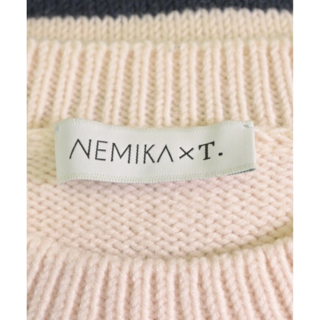 NEMIKA ネミカ ニット・セーター 2(M位) オフホワイトx紺(ボーダー) 【古着】【中古】 レディースのトップス(ニット/セーター)の商品写真