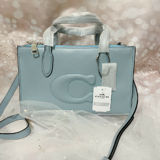 コーチ(COACH)の【24時間以内発送】COACH トートバッグ 2WAY レザー ニーナ　水色(ハンドバッグ)