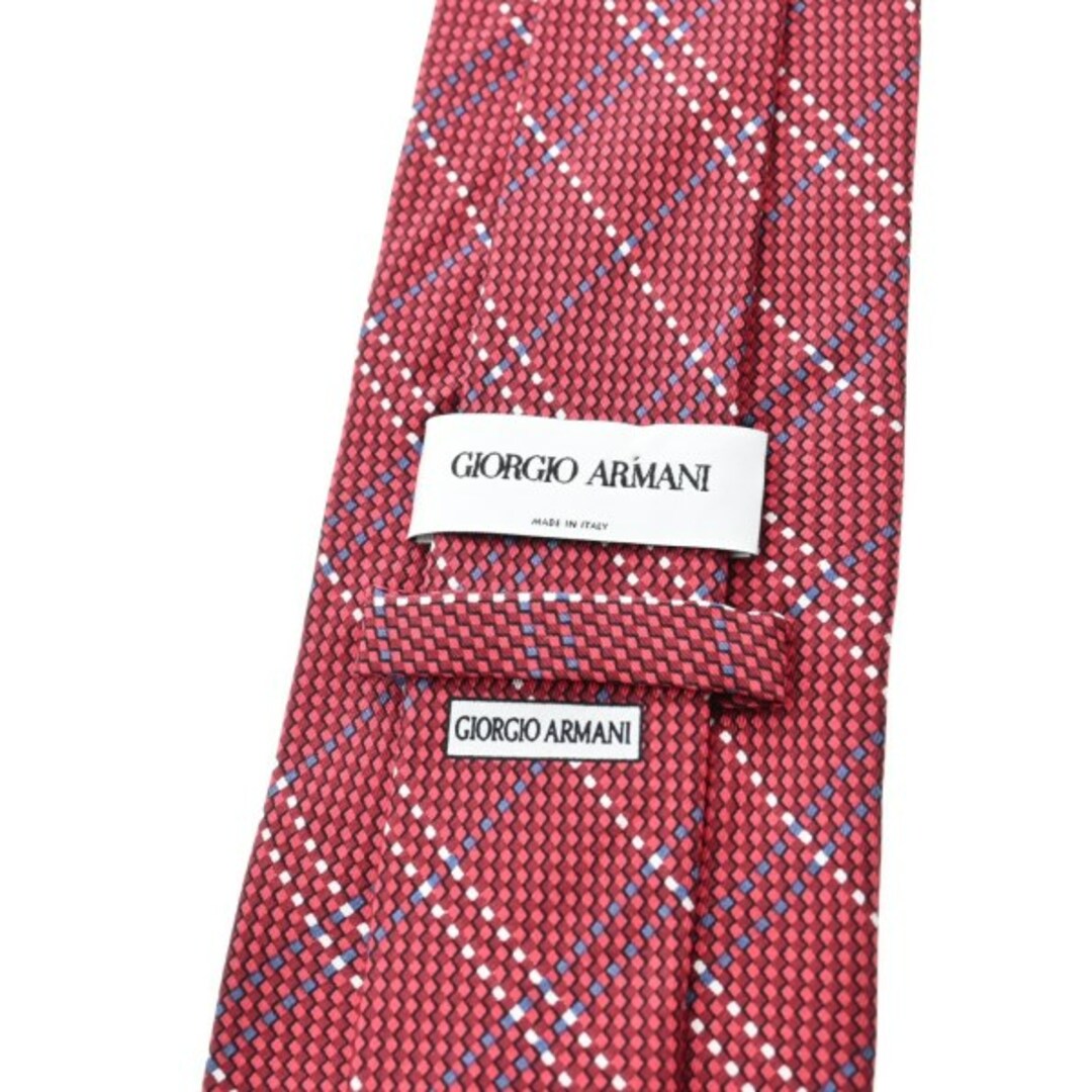 Giorgio Armani(ジョルジオアルマーニ)のGIORGIO ARMANI ネクタイ - 赤x白x水色(チェック) 【古着】【中古】 メンズのファッション小物(ネクタイ)の商品写真
