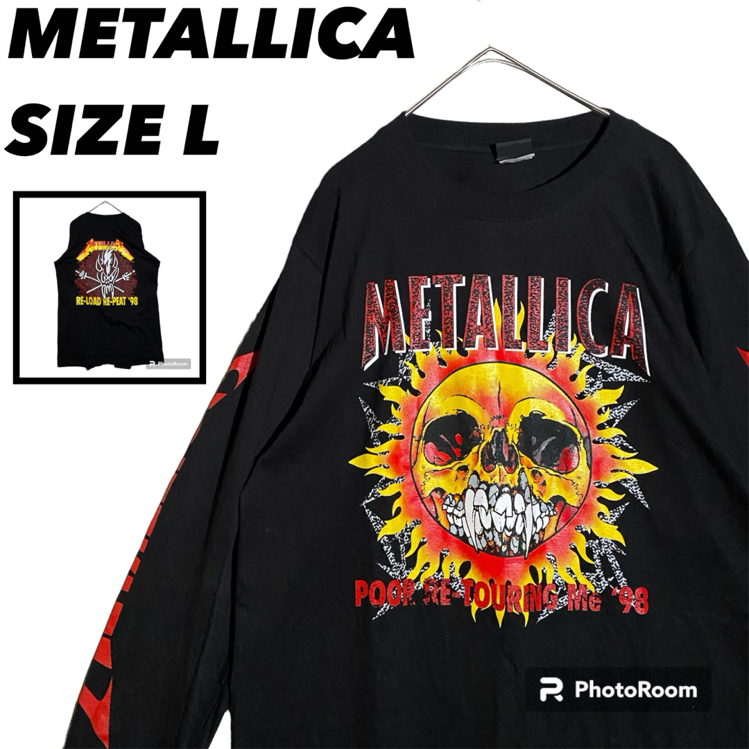 METALLICA(メタリカ)のMETALLICAロンT古着ビックプリント　スリーブロゴ　メタリカ　ロンT 古着 メンズのトップス(Tシャツ/カットソー(七分/長袖))の商品写真
