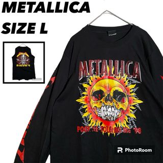 METALLICA - METALLICAロンT古着ビックプリント　スリーブロゴ　メタリカ　ロンT 古着