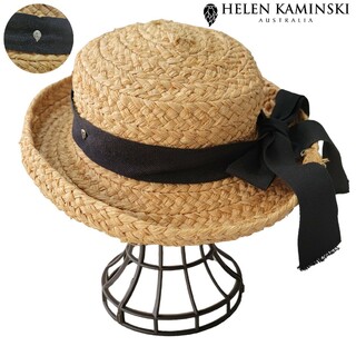 HELEN KAMINSKI - 【極美品】ヘレンカミンスキー F カンカン帽 ラフィアハット 麦わら帽子