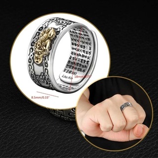 個性的　必勝　開運　メンズ　リング　指輪　仏教　金運　シルバー　男女兼用　密教(リング(指輪))