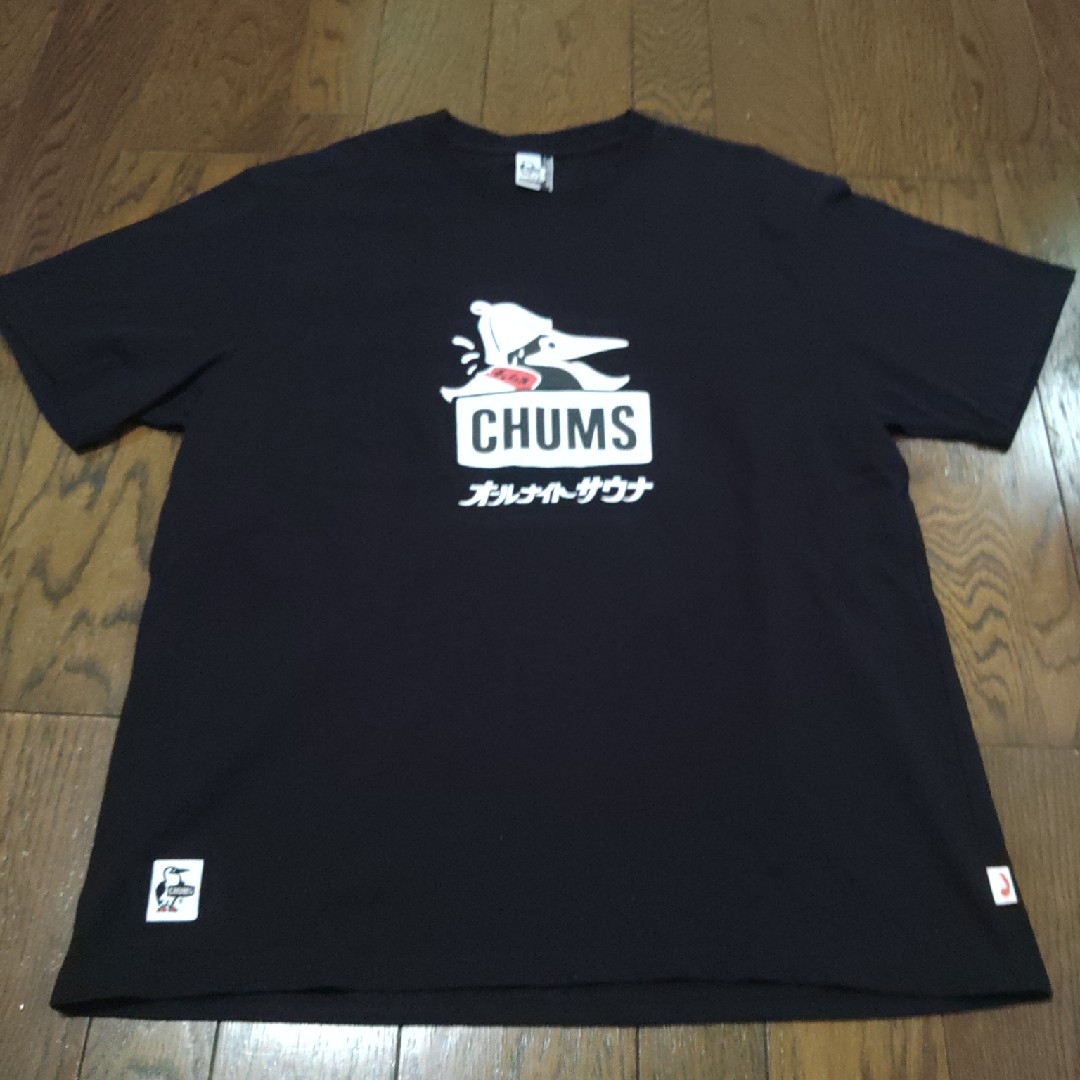 CHUMS(チャムス)のCHUMS　オールナイトサウナ　Tシャツ　L　黒　希少 メンズのトップス(Tシャツ/カットソー(半袖/袖なし))の商品写真