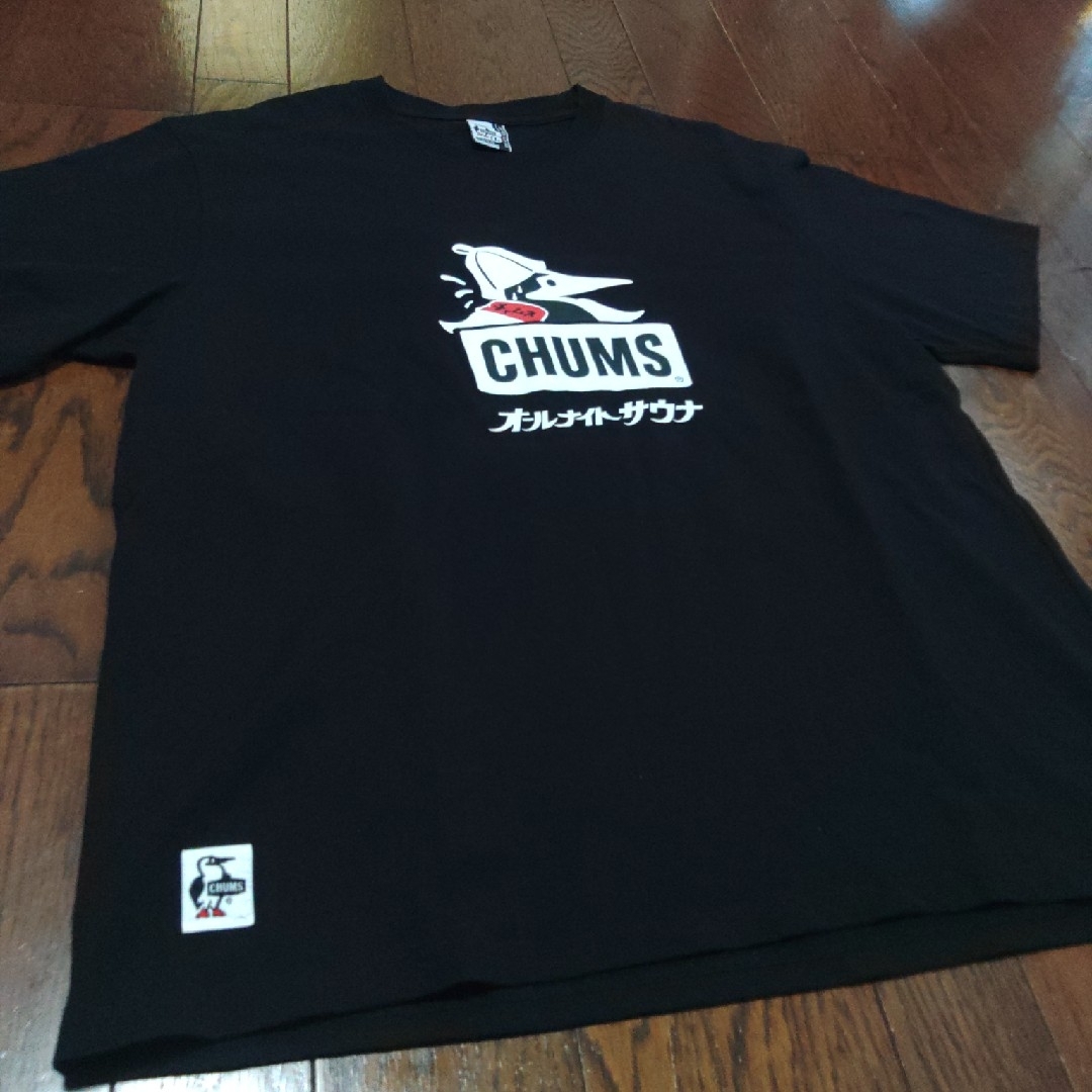 CHUMS(チャムス)のCHUMS　オールナイトサウナ　Tシャツ　L　黒　希少 メンズのトップス(Tシャツ/カットソー(半袖/袖なし))の商品写真