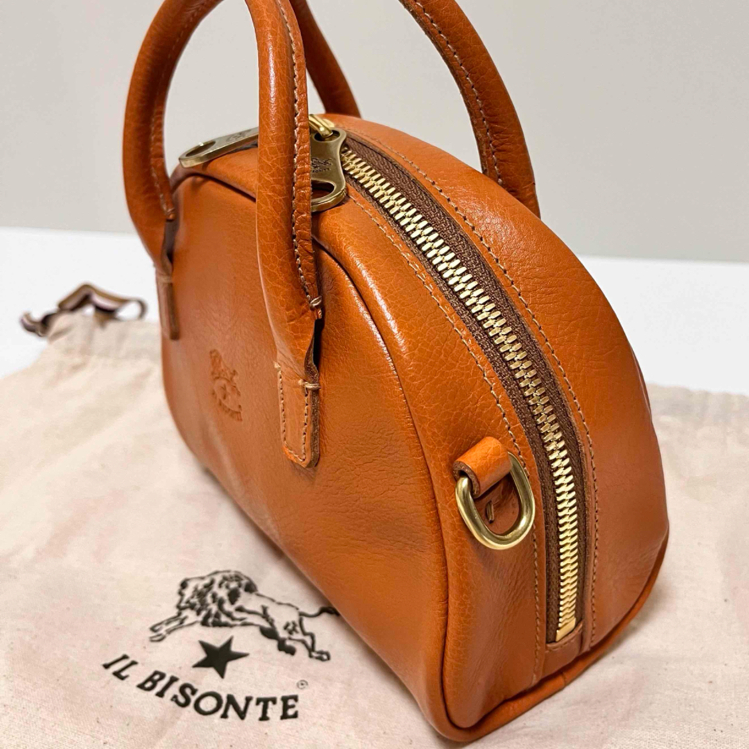 IL BISONTE(イルビゾンテ)の【ほぼ未使用】イルビゾンテ　2wayミニハンドバッグ ショルダーバッグ　レザー レディースのバッグ(ショルダーバッグ)の商品写真