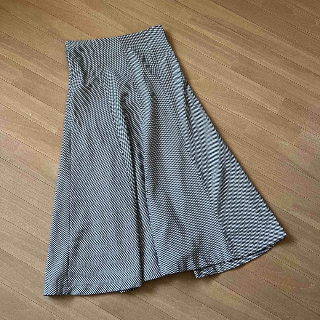 ZARA(ザラ)のZARA 千鳥格子ストレッチマーメイドロングスカート　s レディースのスカート(ロングスカート)の商品写真