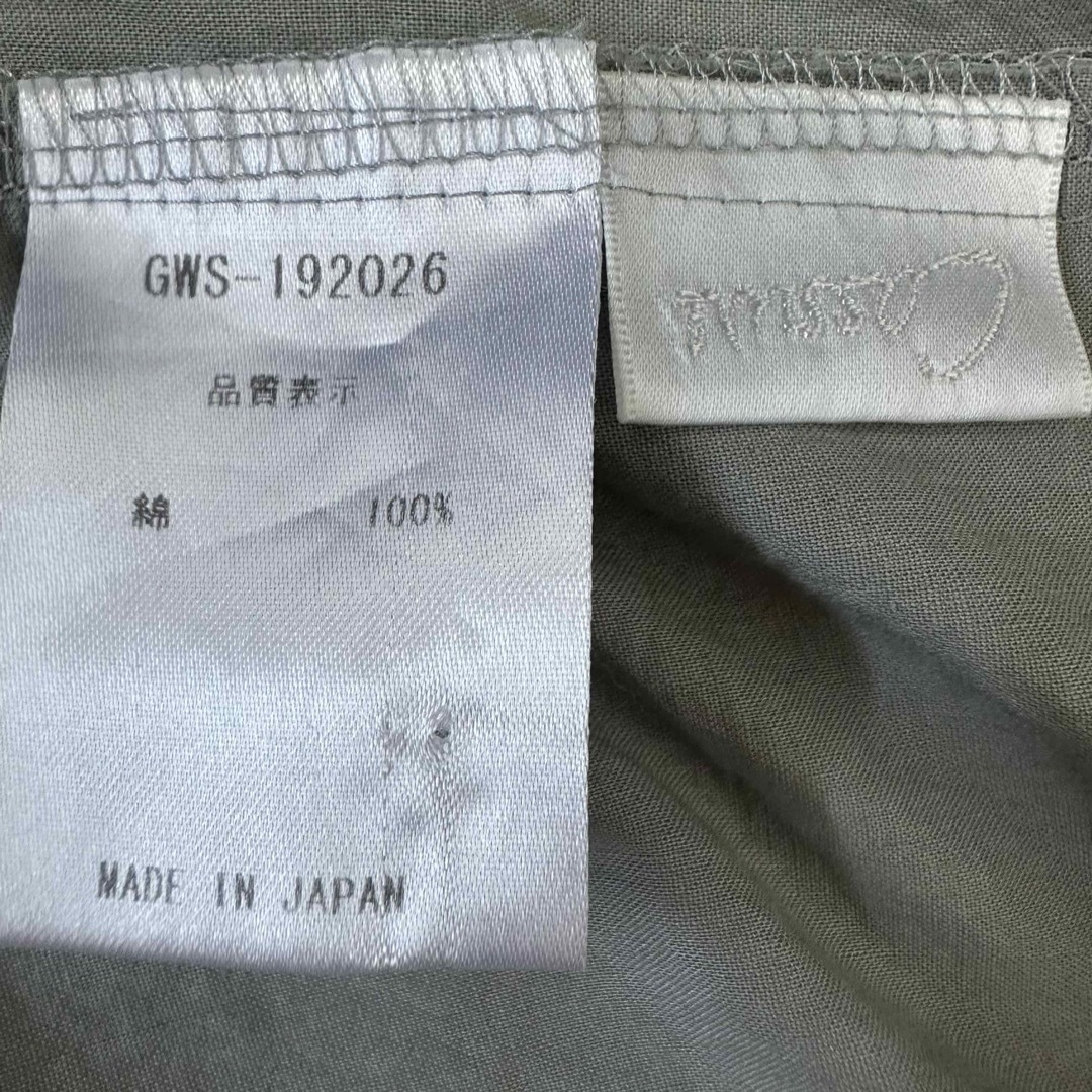 【cassureカシュール】ロングシャツワンピース　半袖　襟袖フリル　日本製 レディースのワンピース(ロングワンピース/マキシワンピース)の商品写真