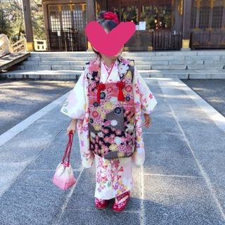 七五三 女の子 3歳 着物セット 黄色 花柄(和服/着物)