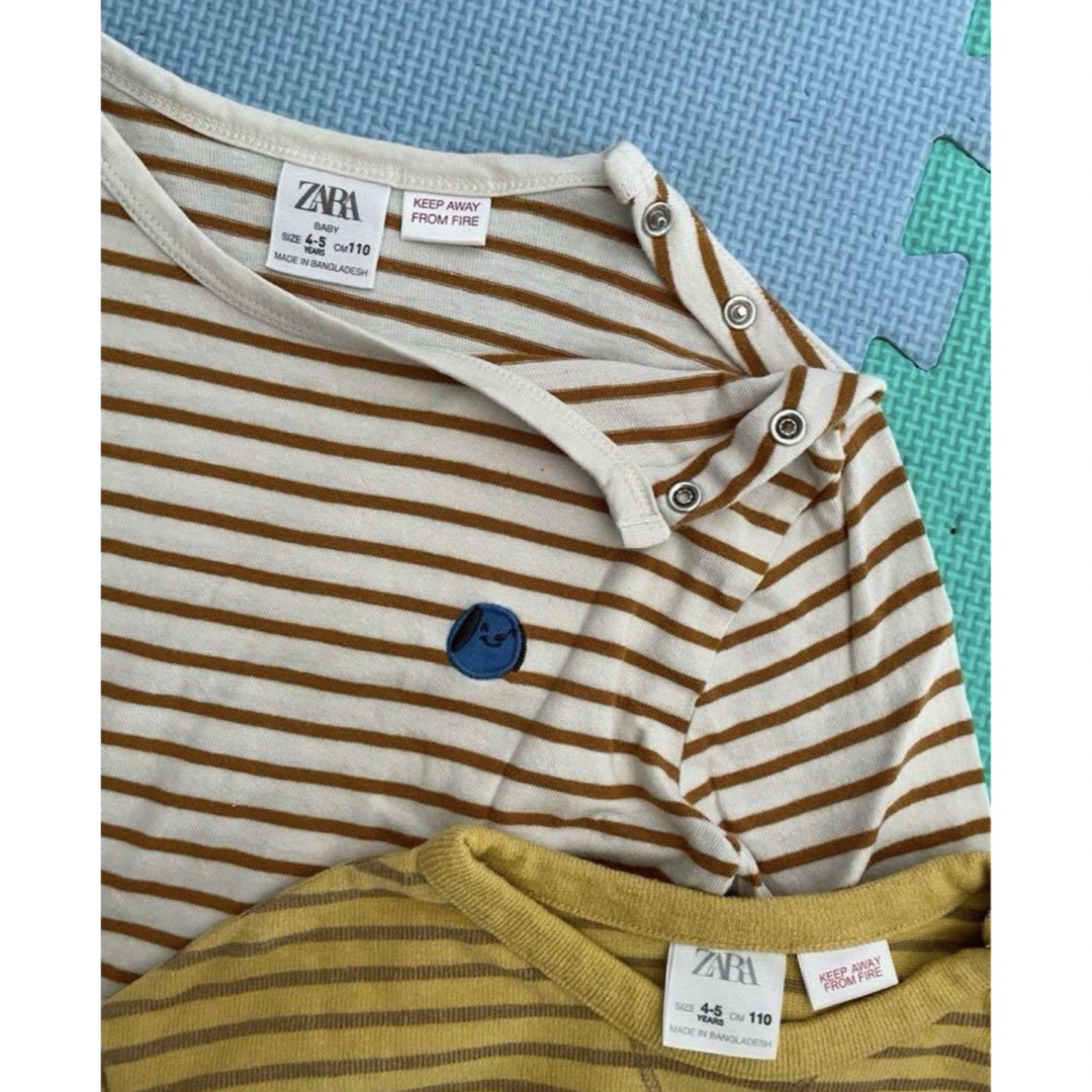 ZARA(ザラ)のZara キッズ ボーダーロングスリーブTシャツ gap H&M UNIQLO キッズ/ベビー/マタニティのキッズ服男の子用(90cm~)(Tシャツ/カットソー)の商品写真