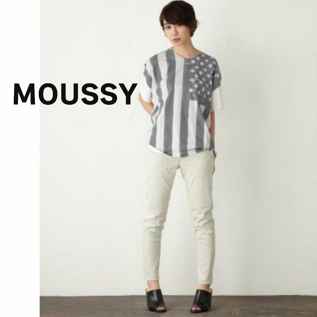 moussy(マウジー)のMOUSSY　マウジー　パンツ　テーパード　ライトグレー　美脚　スタイルアップ レディースのパンツ(デニム/ジーンズ)の商品写真