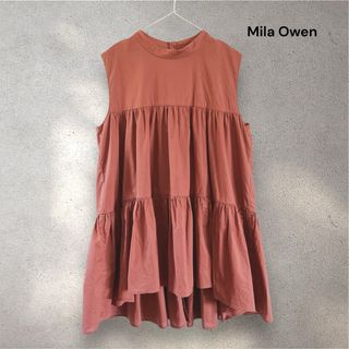 Mila Owen - ミラオーウェン ティアード フリル チュニック ノースリーブ  S ブラウス