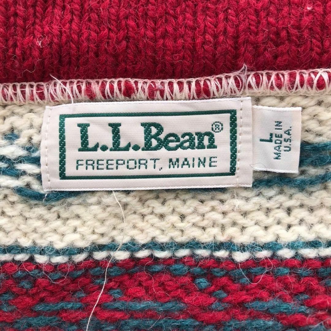 L.L.Bean(エルエルビーン)の【k5921】希少USA古着エルエルビーン70s当時物旧タグウールベストニット レディースのトップス(ニット/セーター)の商品写真